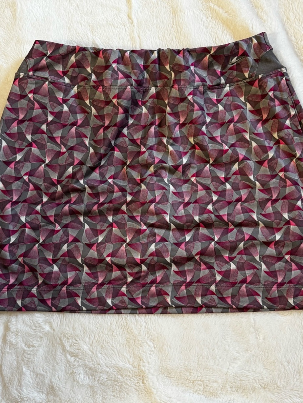 Nike Golf Patterned Mini Skirt in Burgundy, Gray and Pink